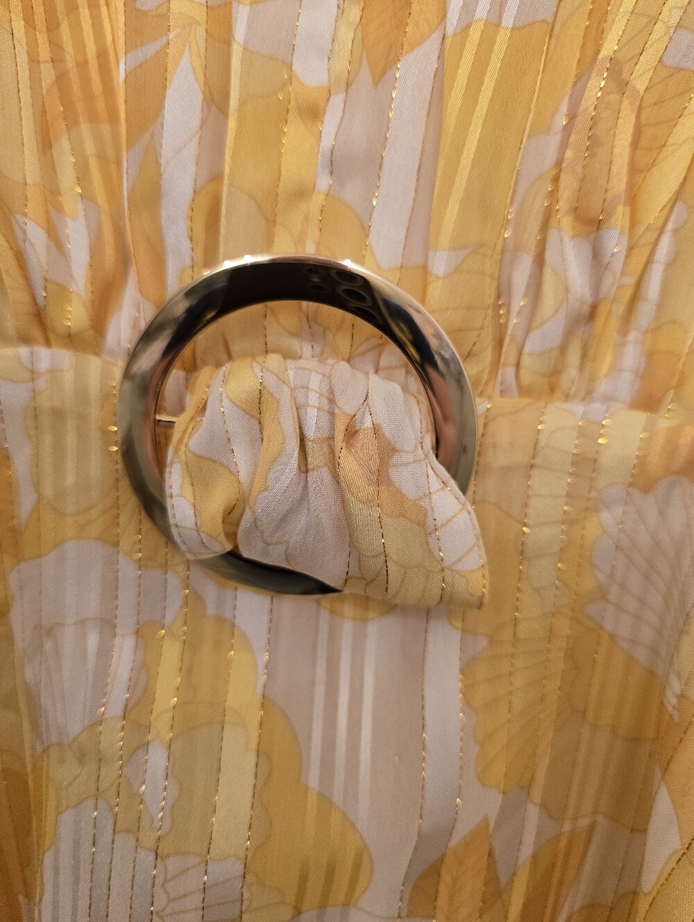 NWT! Ronny Kobo Yellow Long Sleeved Floral Print Dress - Picture 4 of 6